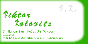 viktor kolovits business card